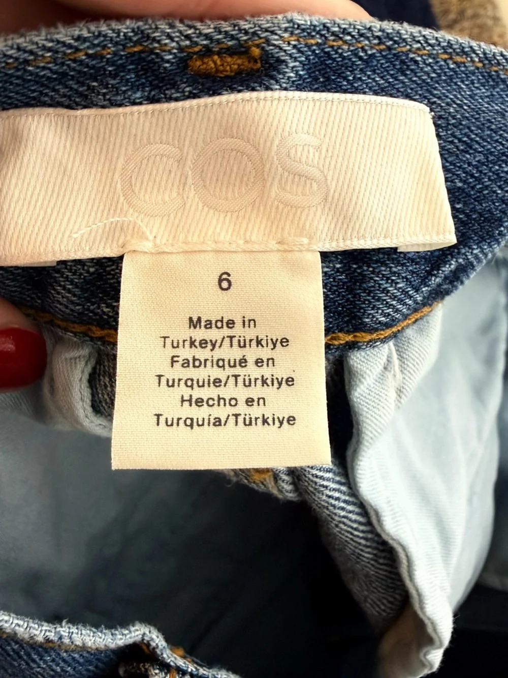COS Wide Leg High Rise Jeans 100% Cotton Indigo Blue Size 6